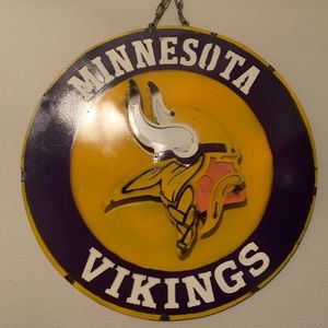 Steel welded MInnesota Vikings sign.